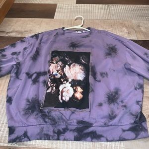 womens purple flower sweatshirt